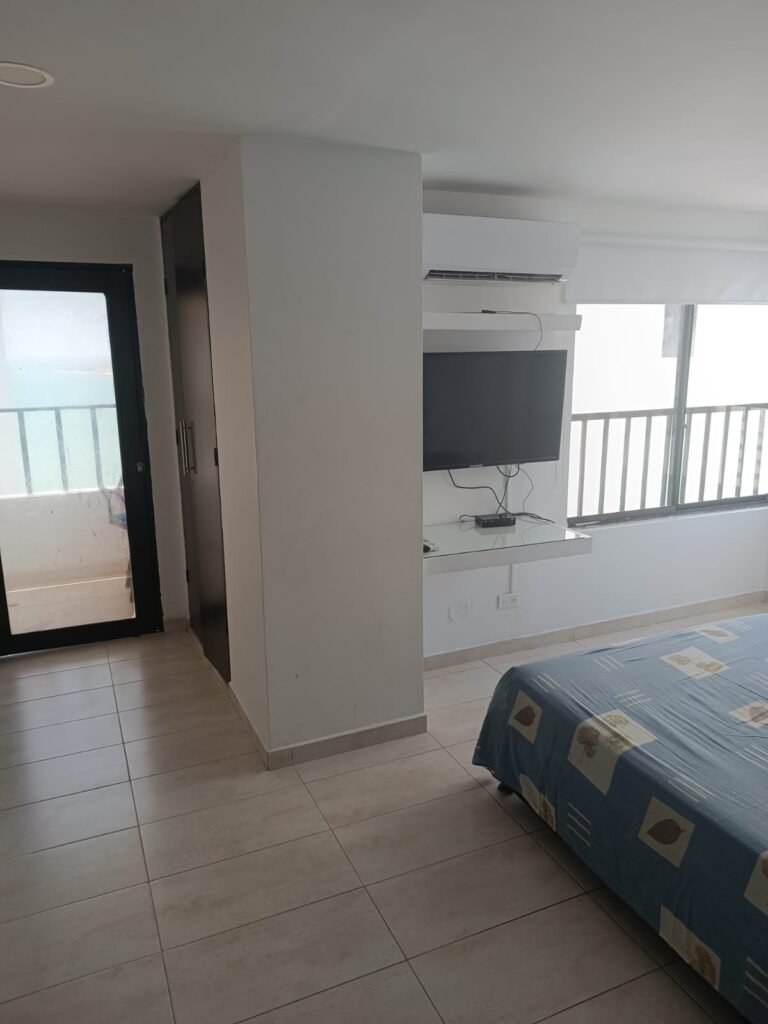 Alcoba principal Apartamento amoblado 1402at Una Alcoba Edificio Cartagena Escape Plaza